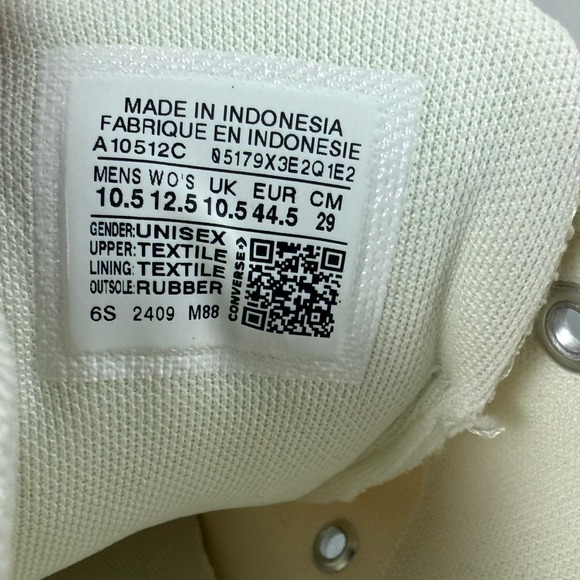 Converse Chuck Taylor All Star Heavy Canvas Shoes Mens 10.5 White Egret New NIB - Picture 3 of 10